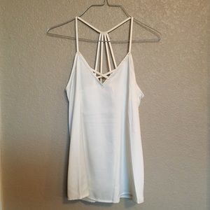 Cream satin tank top